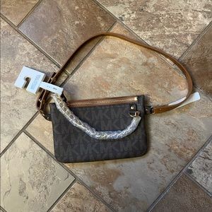 Michael Kors brown and gold fanny pack purse
